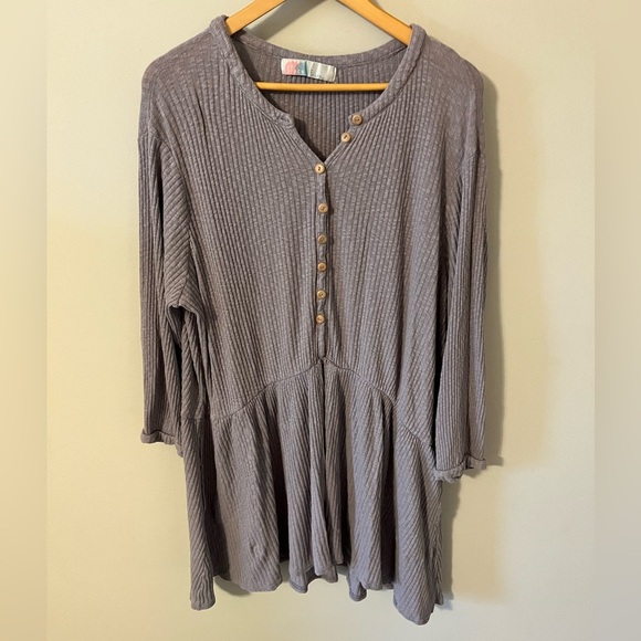 Free People Blossom Button Up Shirt Dress Ashblown Size Large - Picture 4 of 10